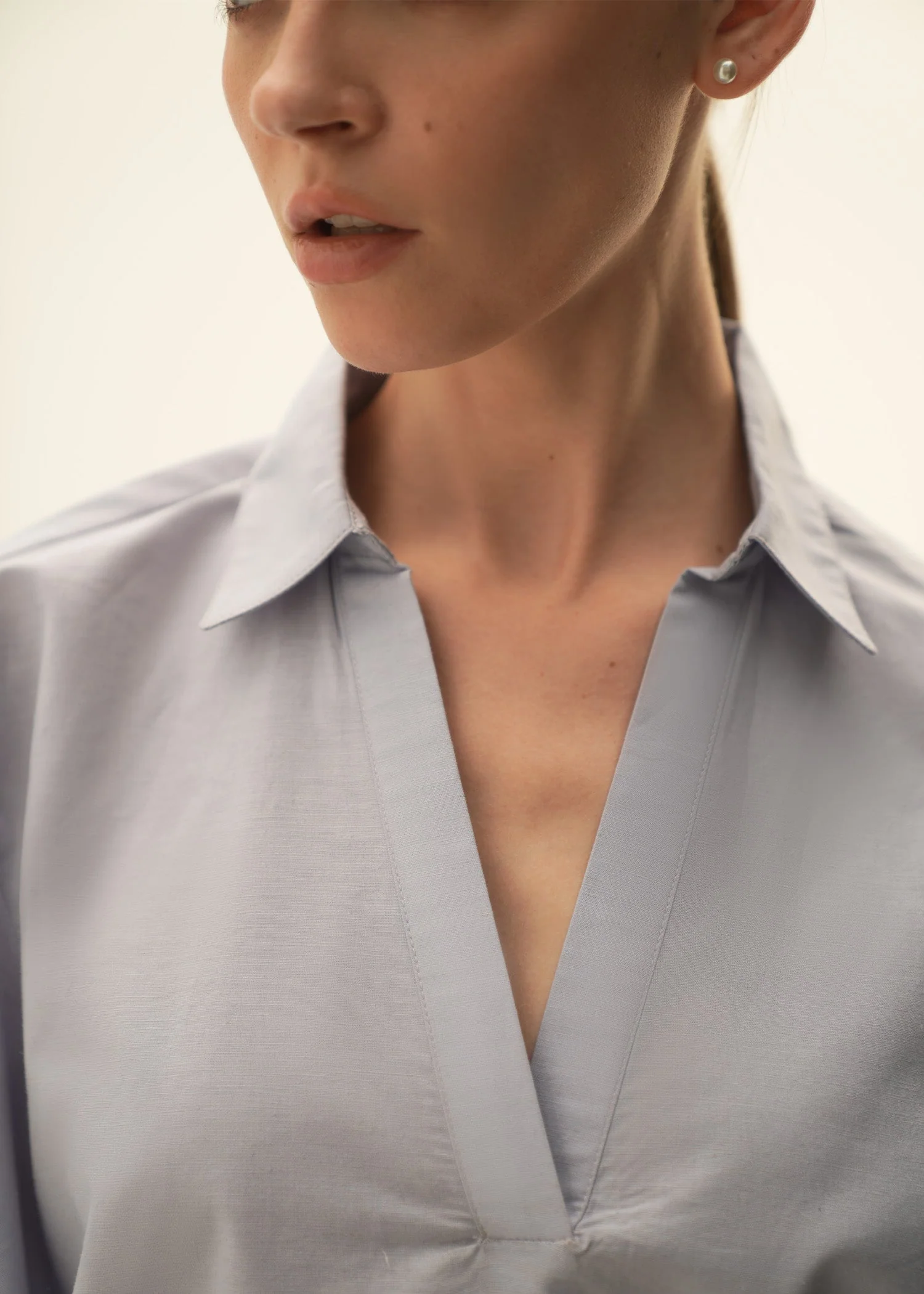 Basic Linen Blend Blouse - KOA - Image 2