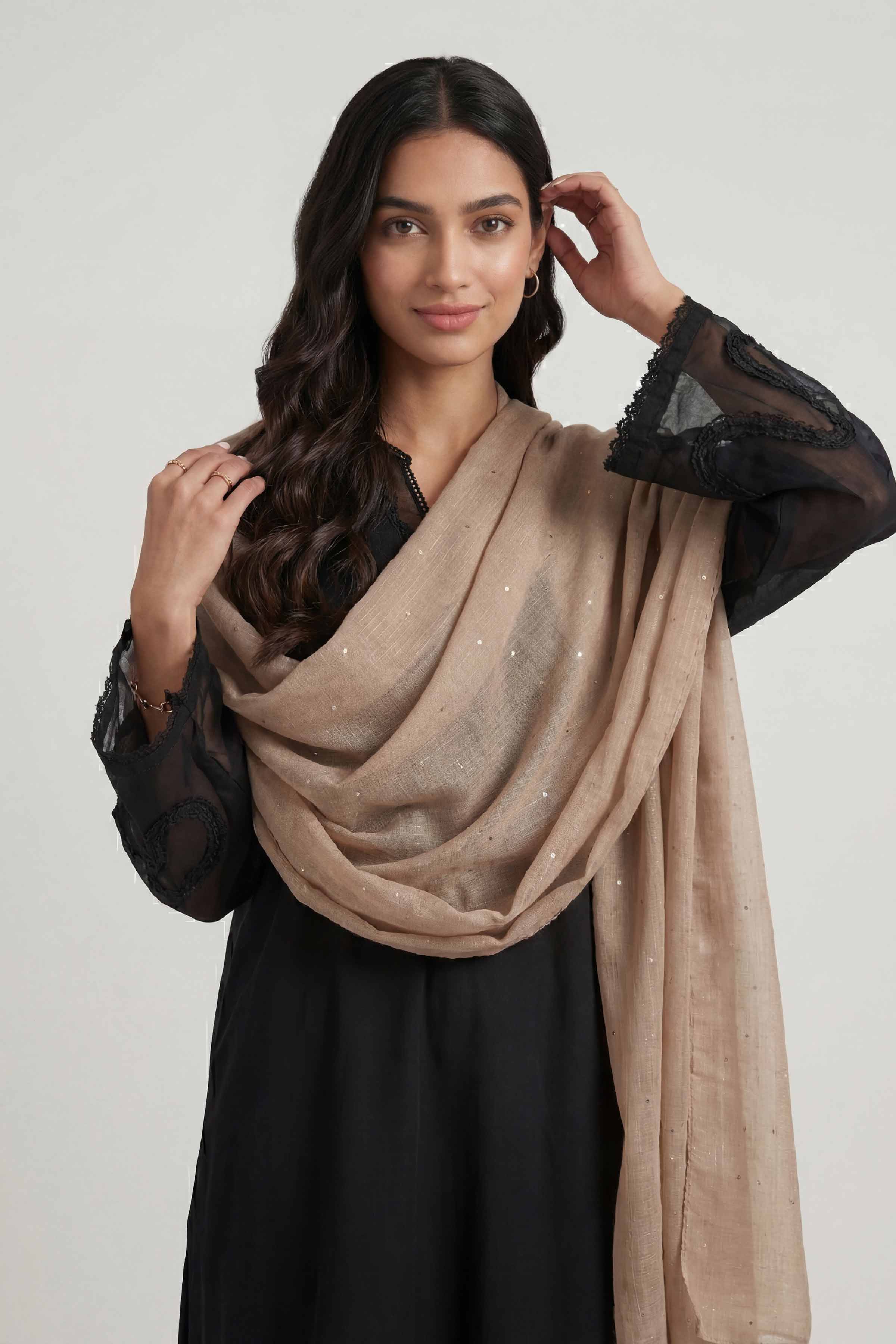 Beige Women Scarf - 447822118 - Image 5
