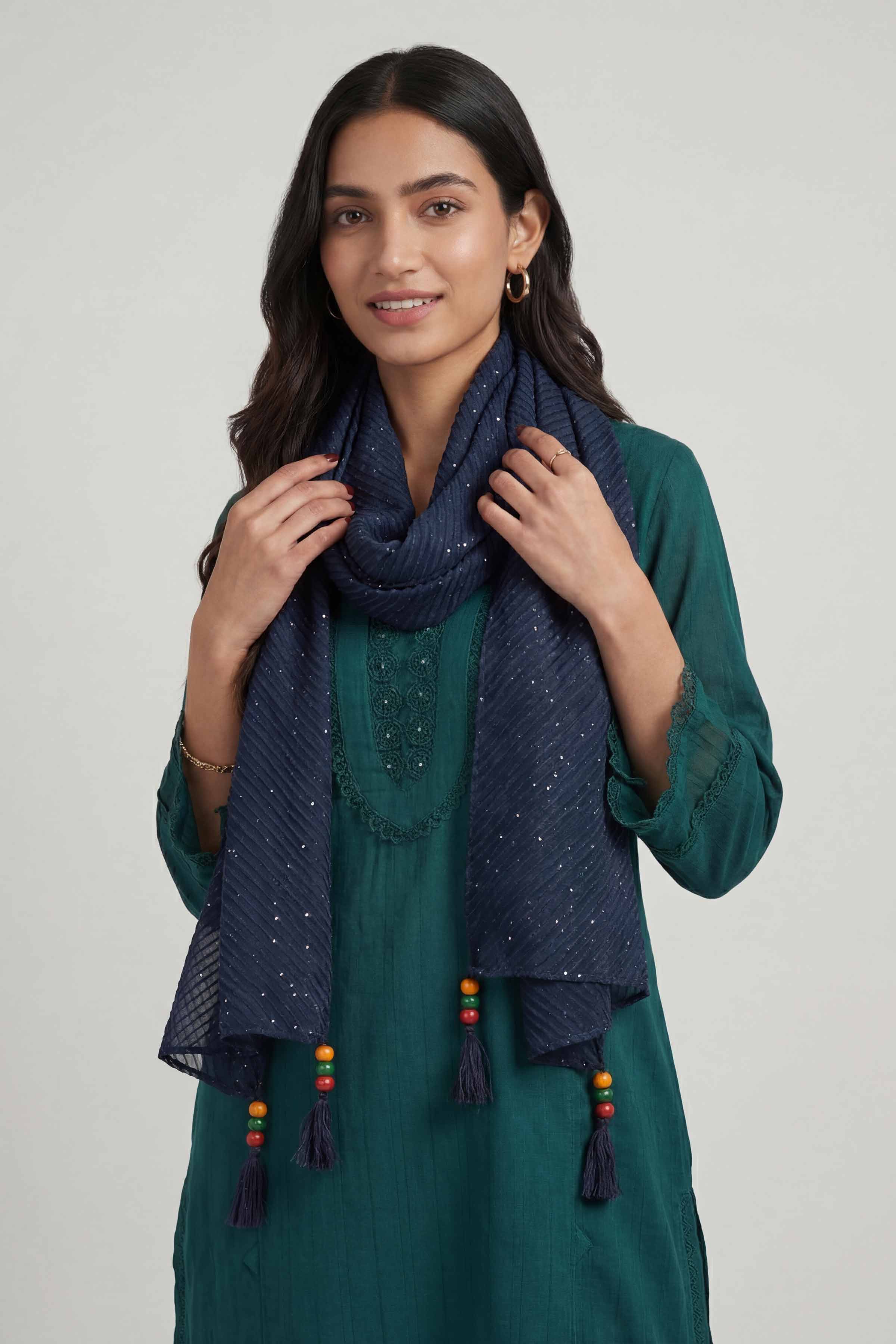 Dark Green Women Scarf - 447842104 - Image 5