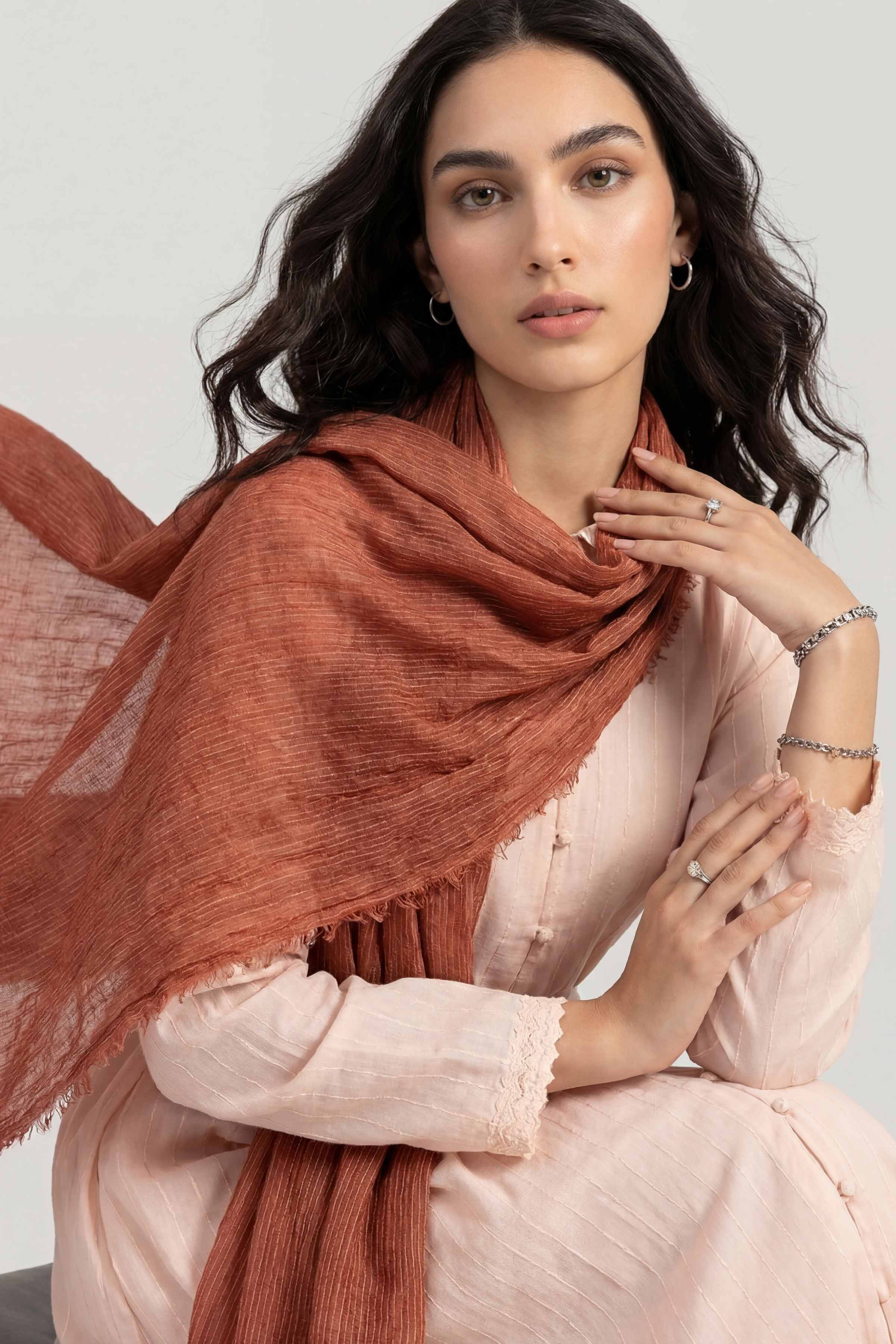 Brown Women Scarf - 447442113 - Image 5
