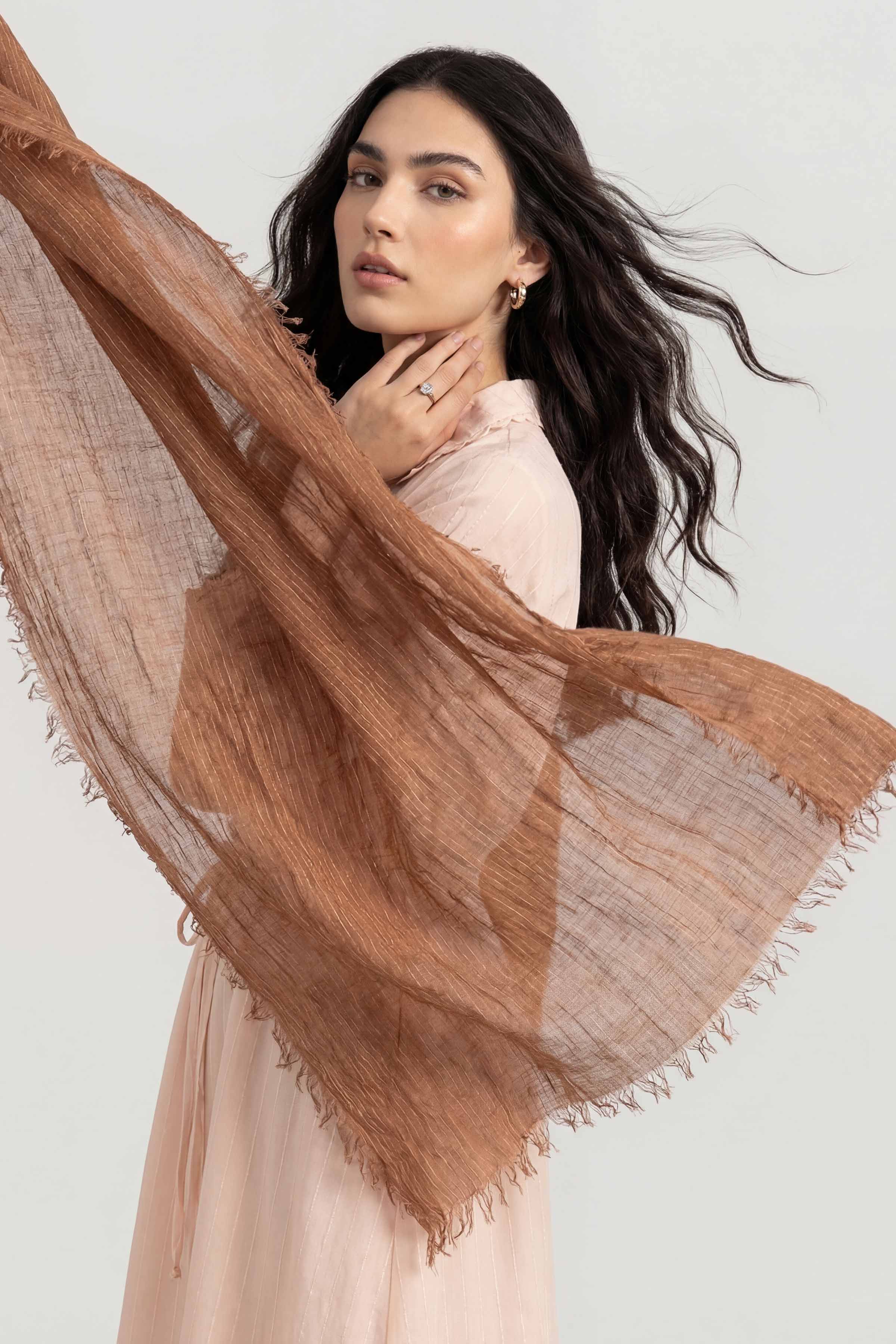Orange Women Scarf - 447452106 - Image 3