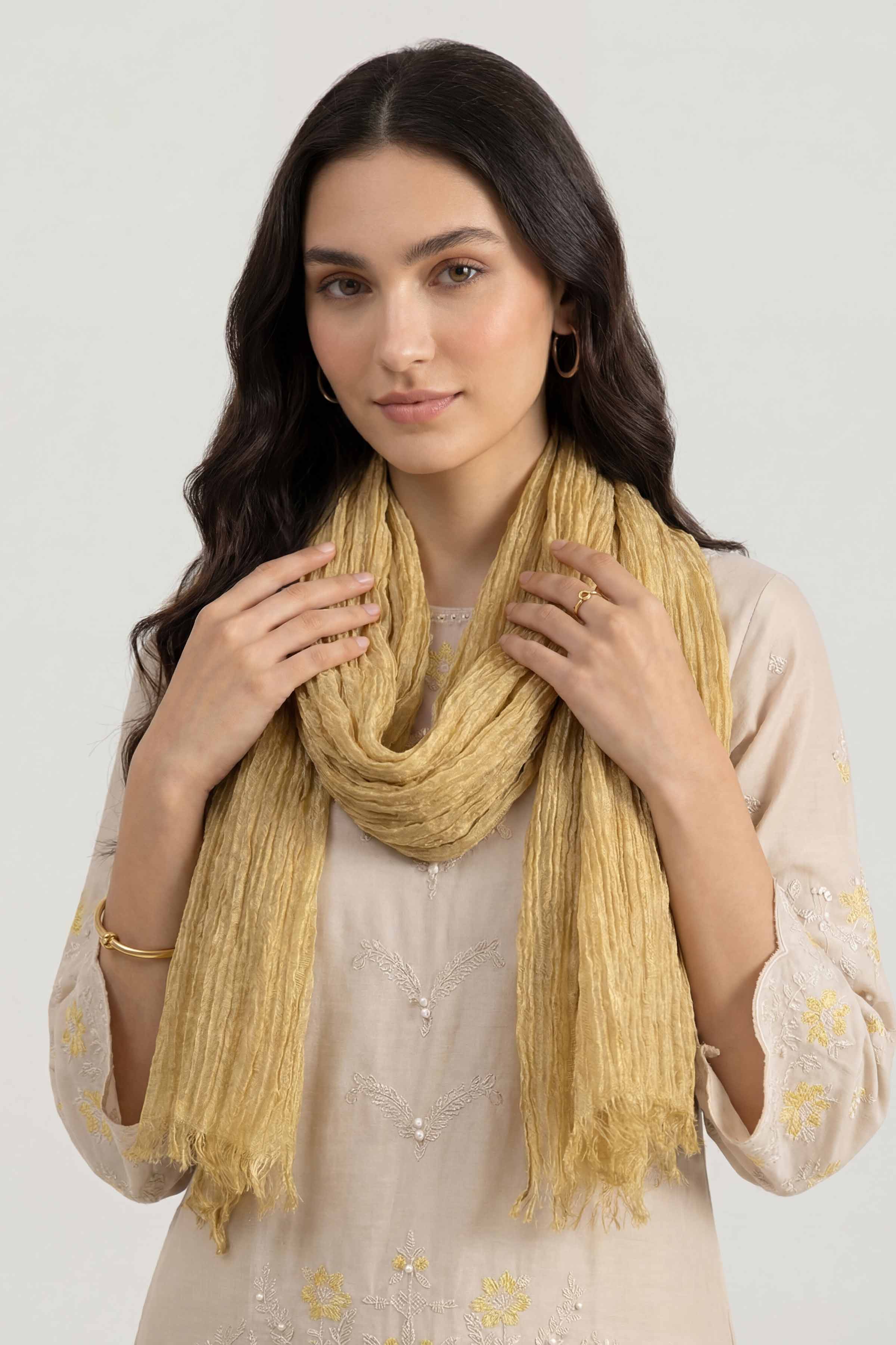 Yellow Women Scarf - 447462102 - Image 8