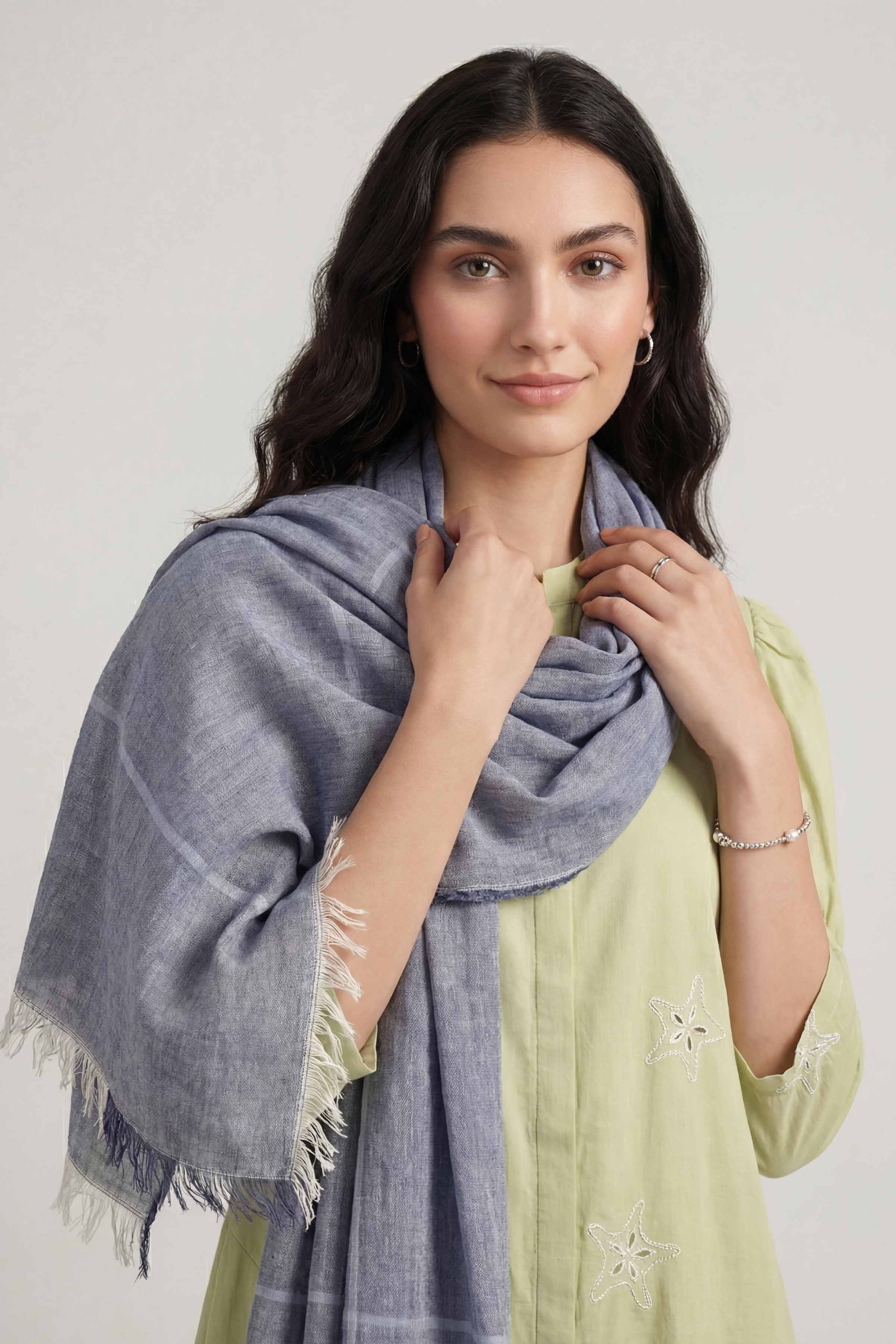Blue Women Scarf - 447472108 - Image 2
