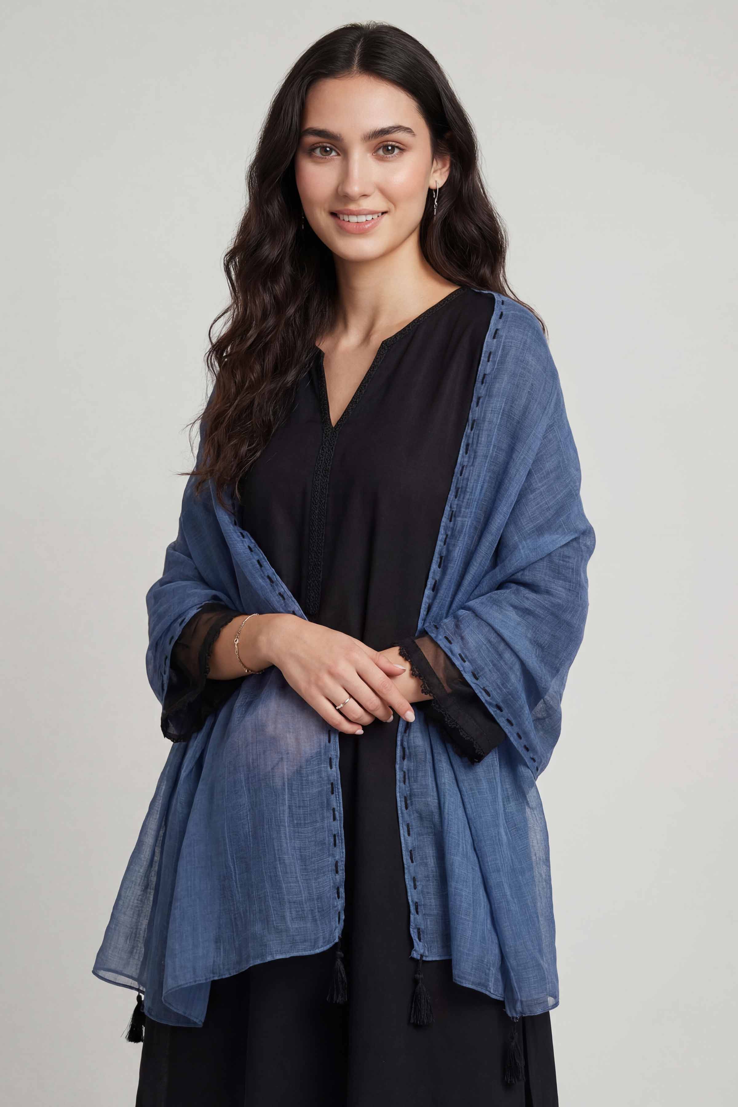 Blue Women Scarf - 447482108 - Image 2