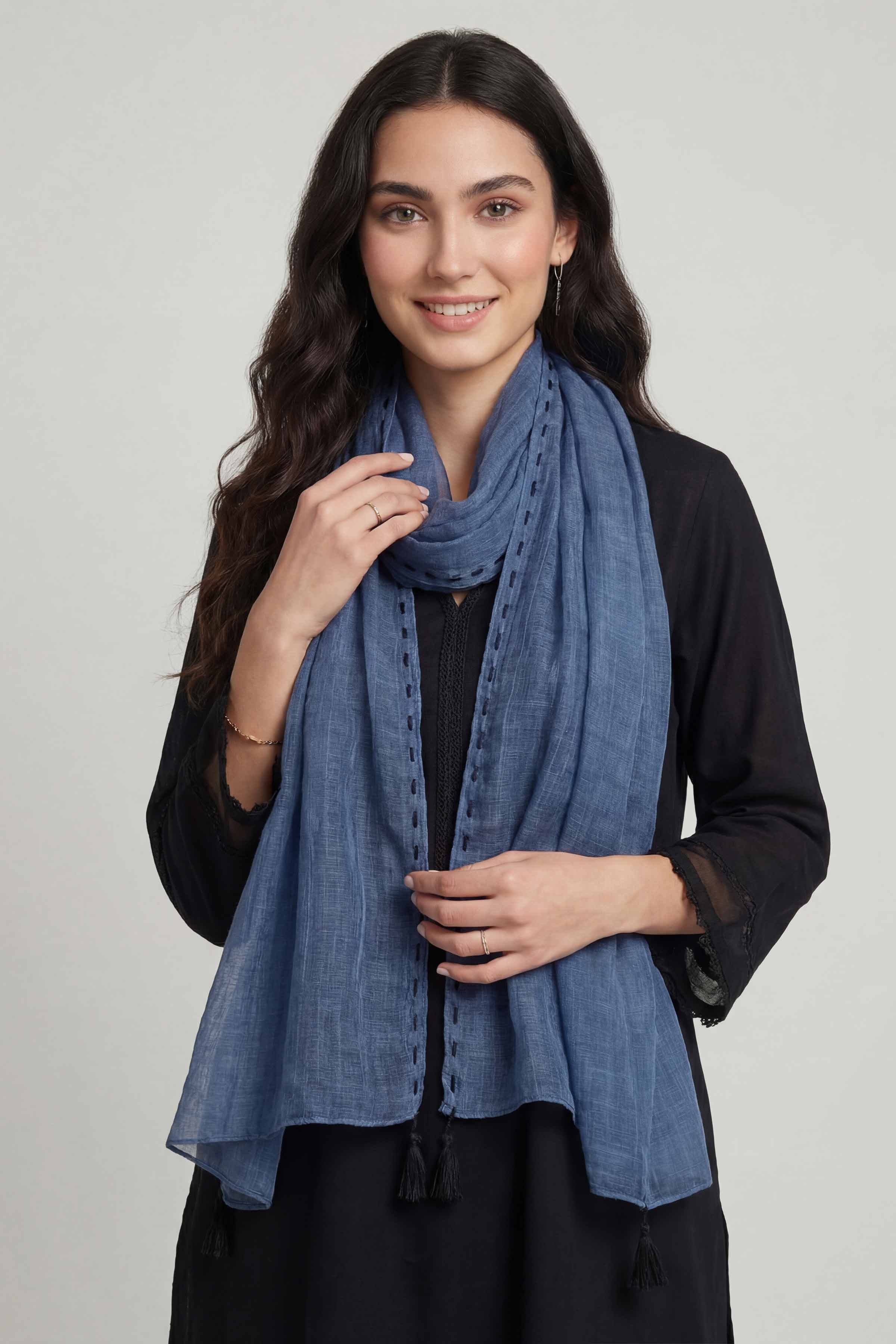 Blue Women Scarf - 447482108 - Image 6