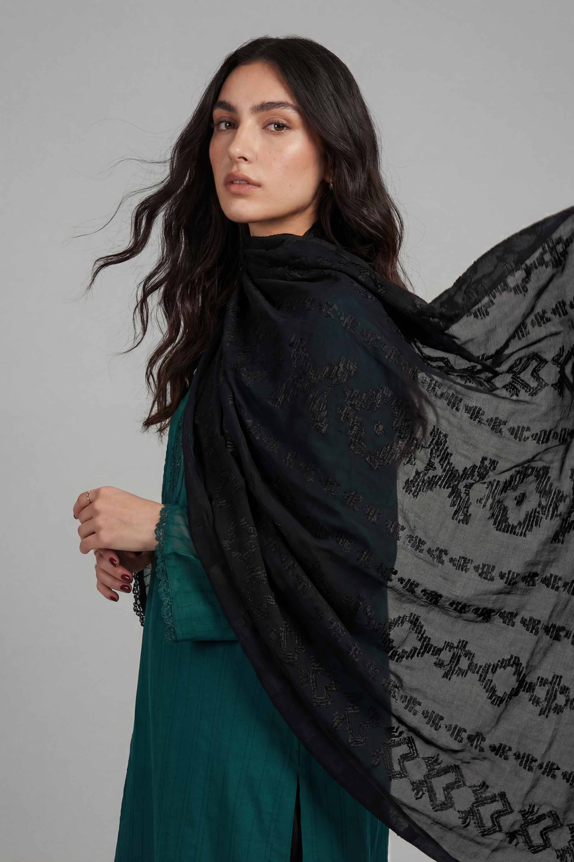 Black Women Scarf - 447502103 - Image 5