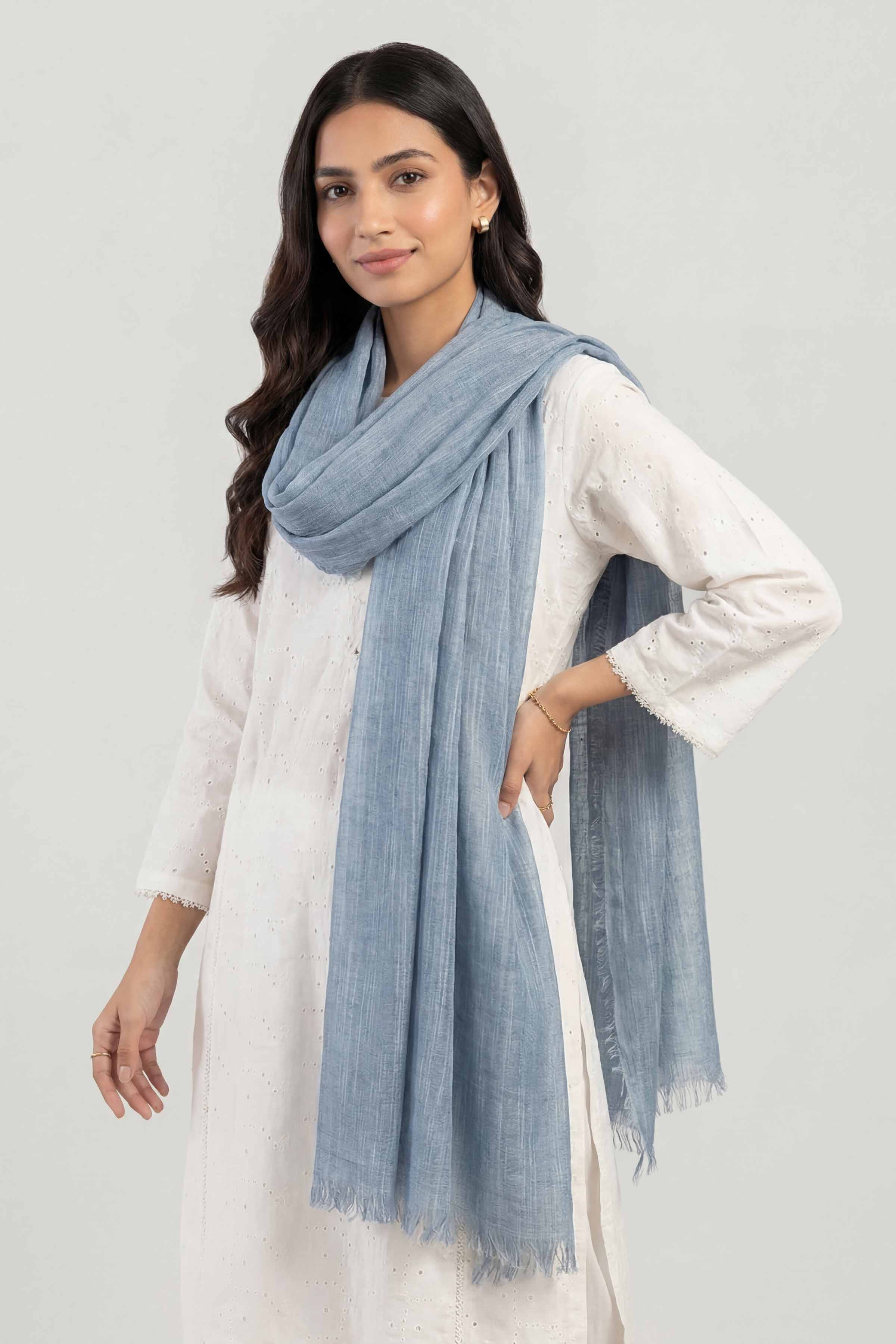 Light Blue Women Scarf - 447522108 - Image 2