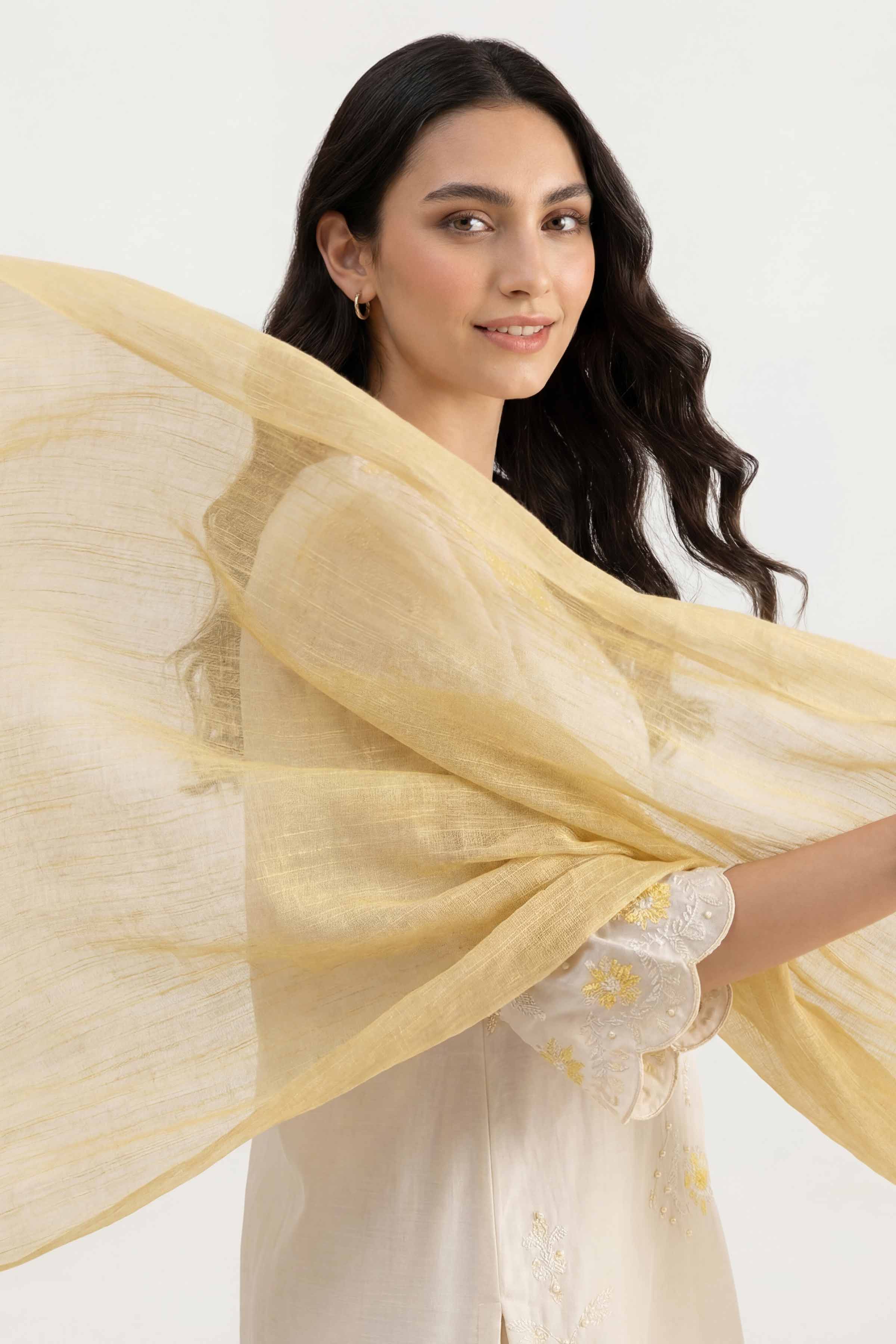 Yellow Women Scarf - 447522102 - Image 2