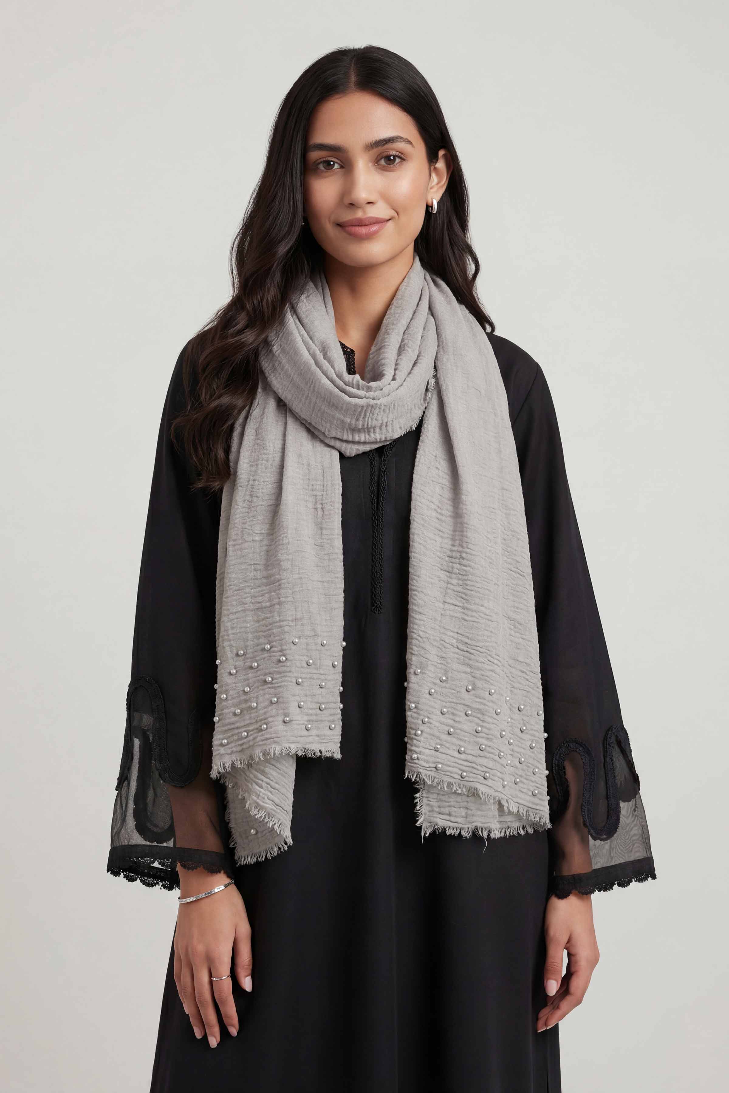 Light Grey Women Scarf - 447372111 - Image 6