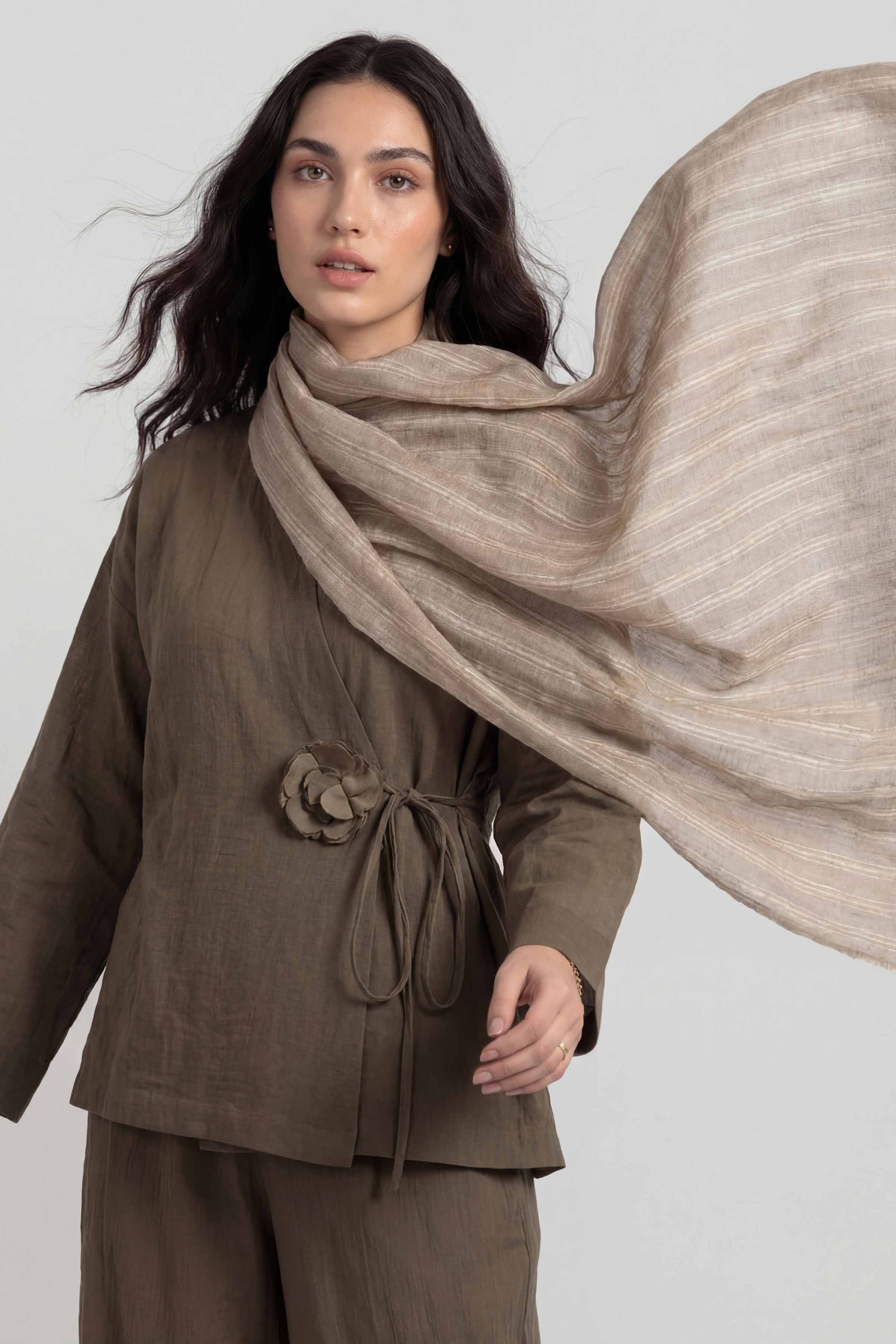 Beige Women Scarf - 72070955 - Image 5