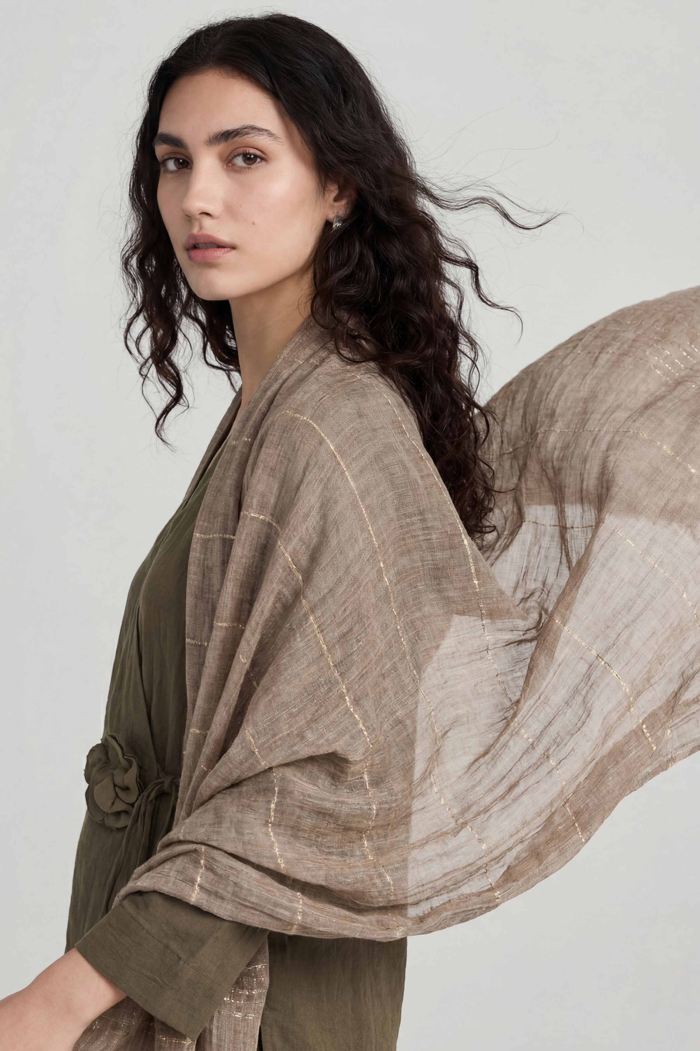 Khaki Women Scarf - 72070960 - Image 5