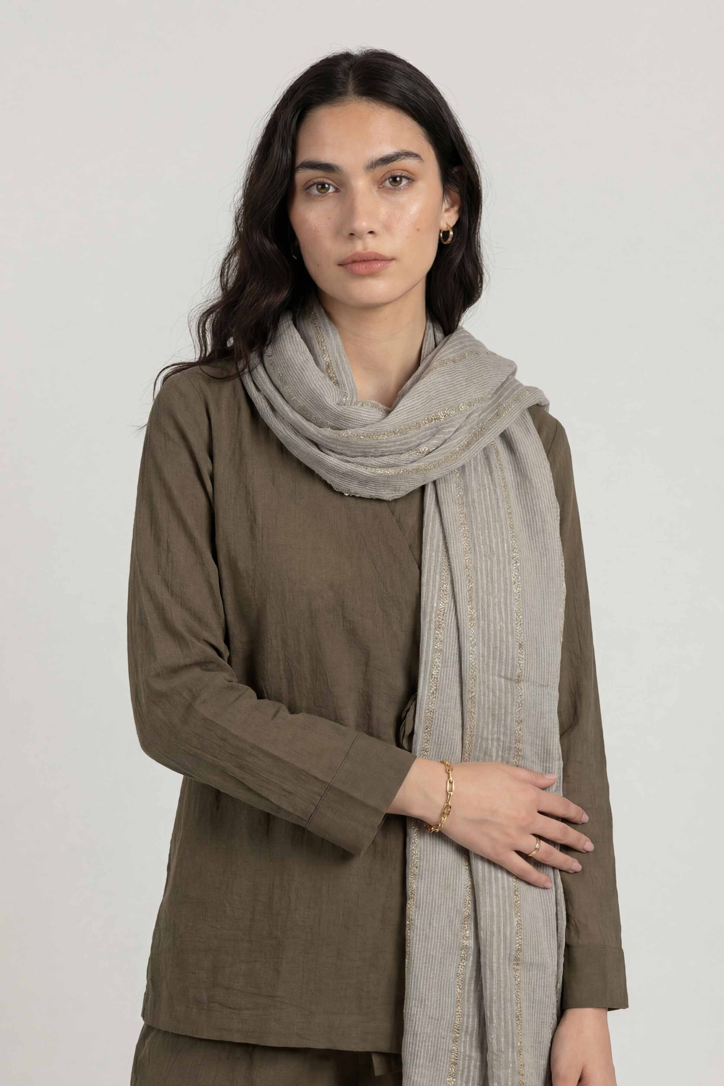 Grey Women Scarf - 72070964 - Image 3