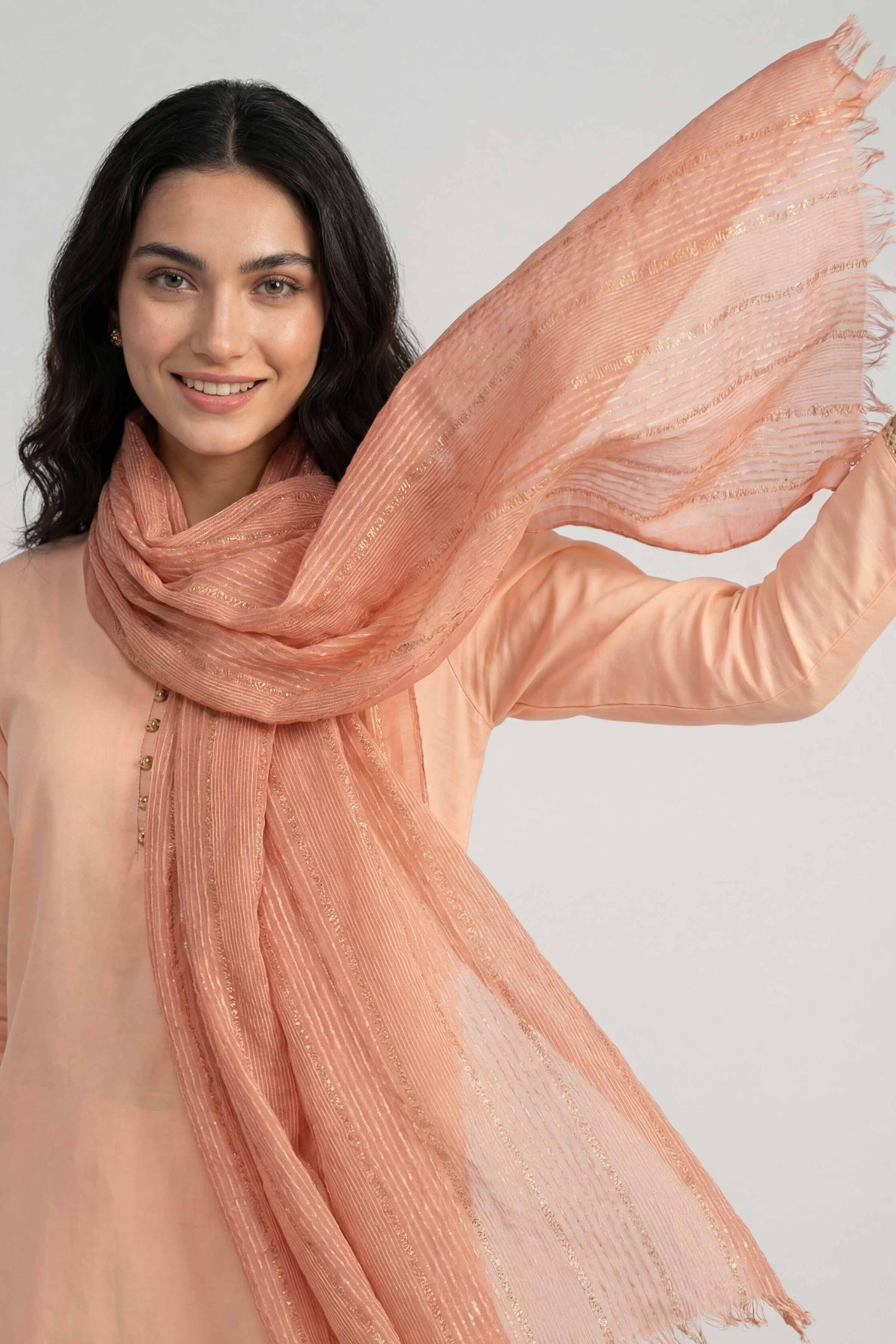 Orange Women Scarf - 72070963 - Image 2