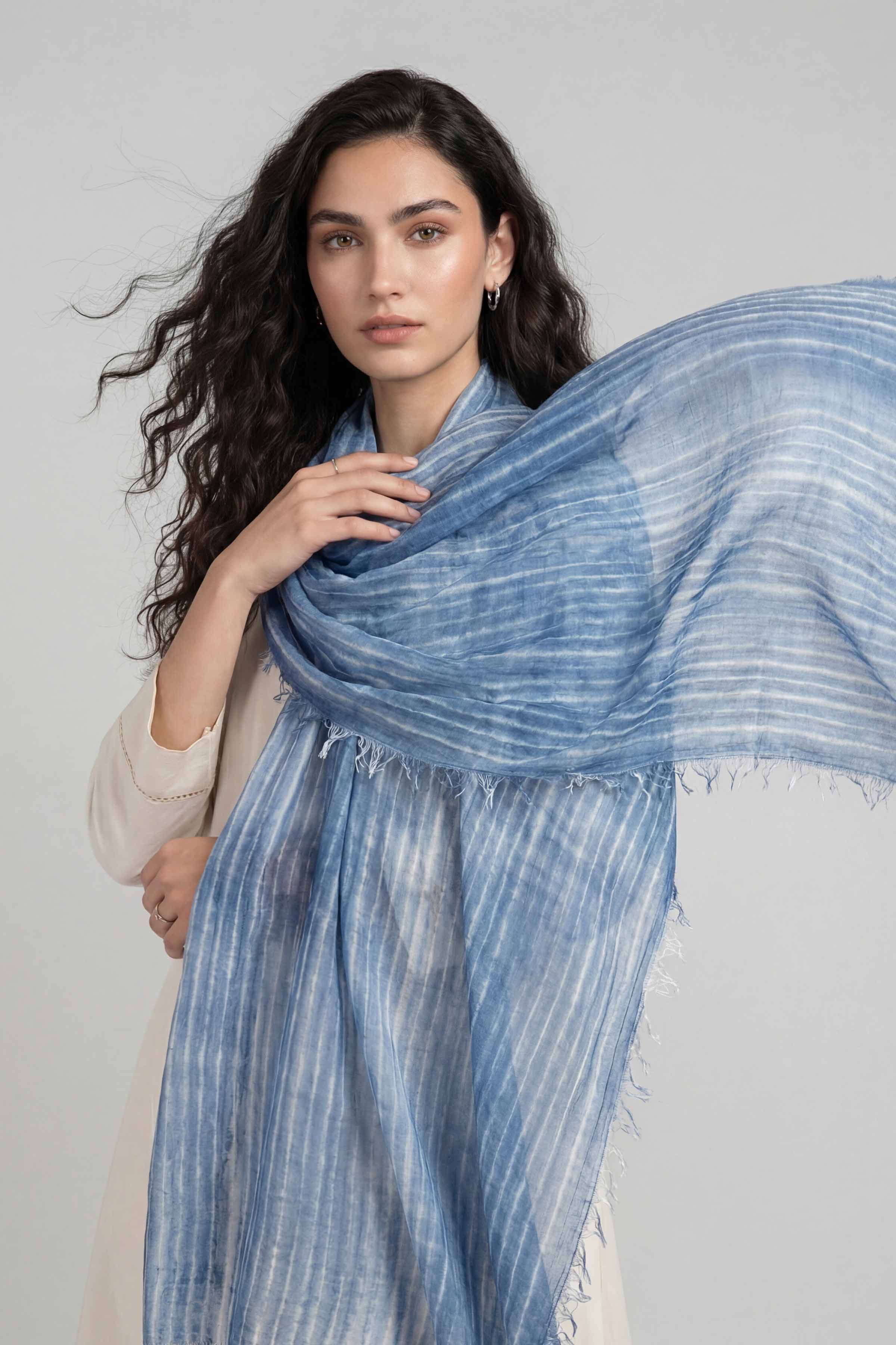 Blue Women Scarf - 72070968 - Image 2