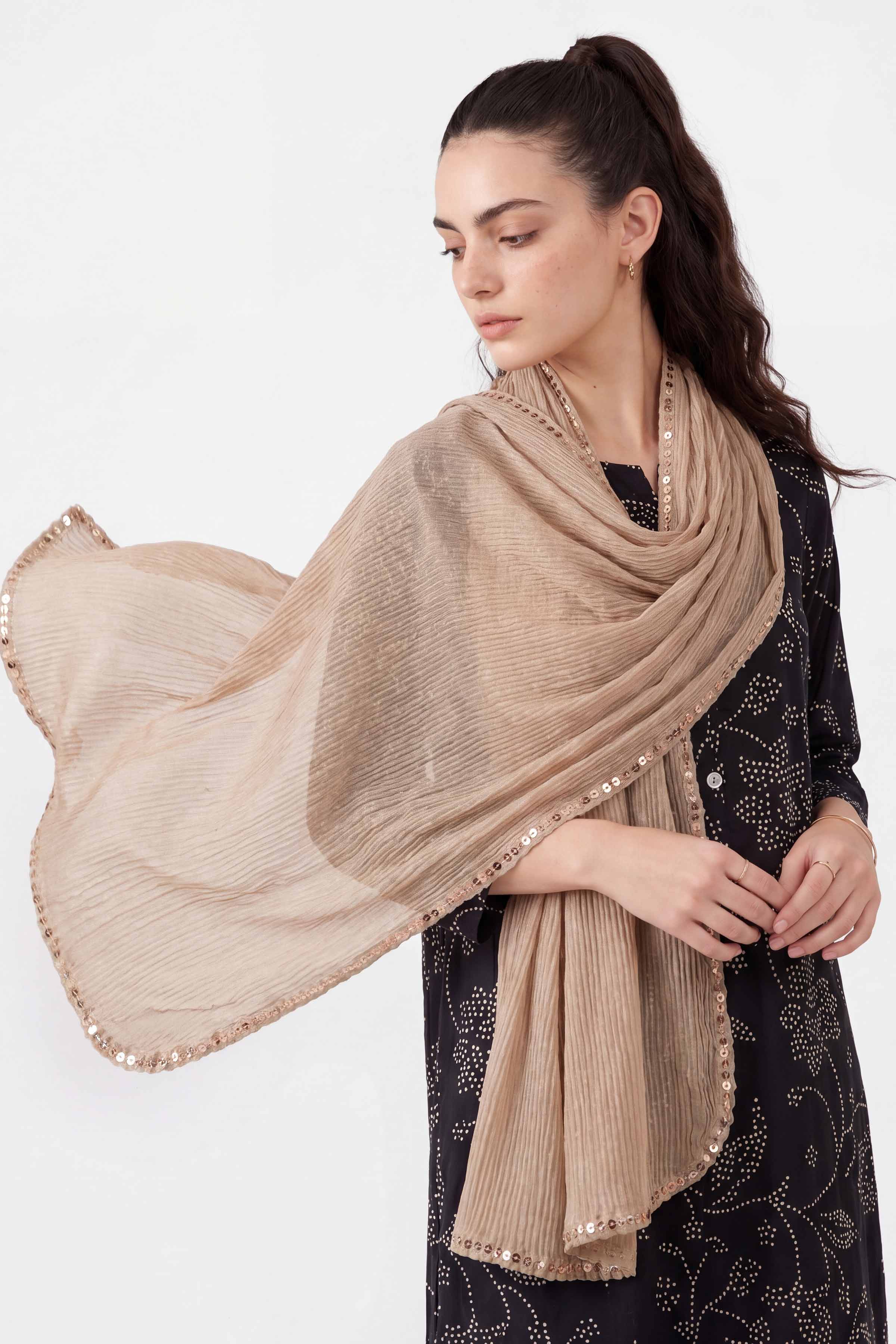 Beige Women Scarf - 447542118 - Image 3