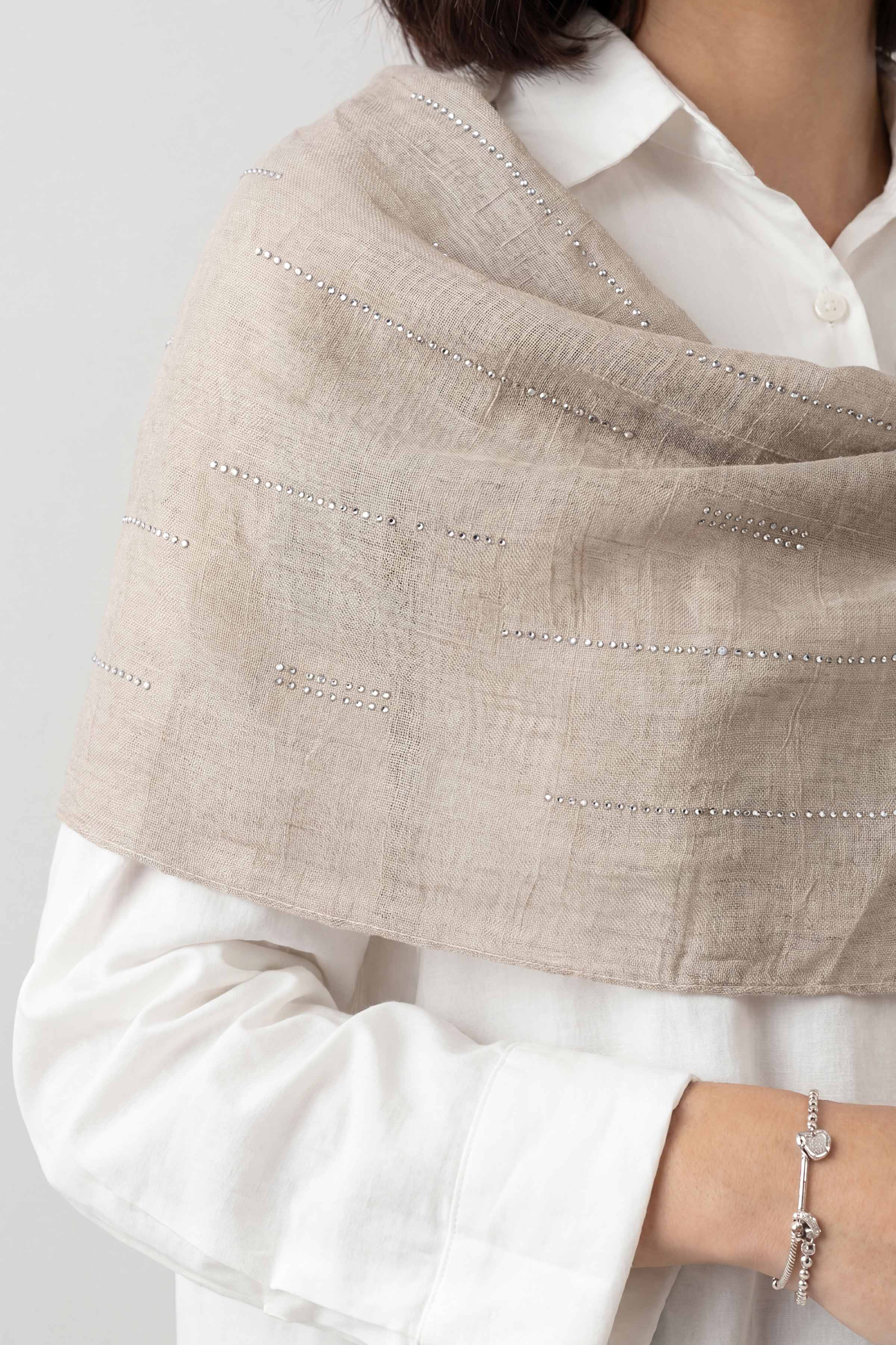 Beige Women Scarf - 447562118 - Image 6