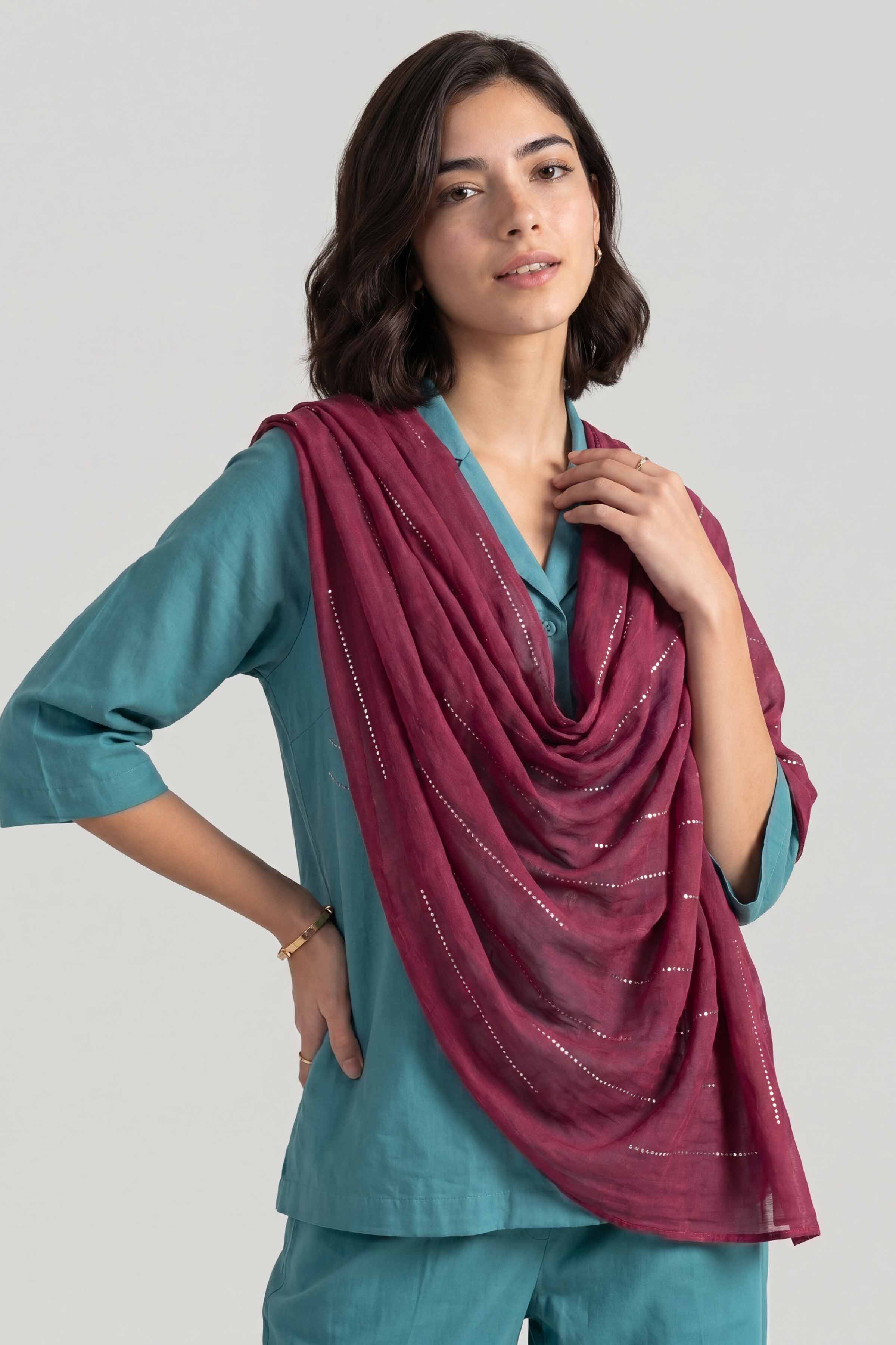 Wine Women Scarf - 447562122 - Image 2