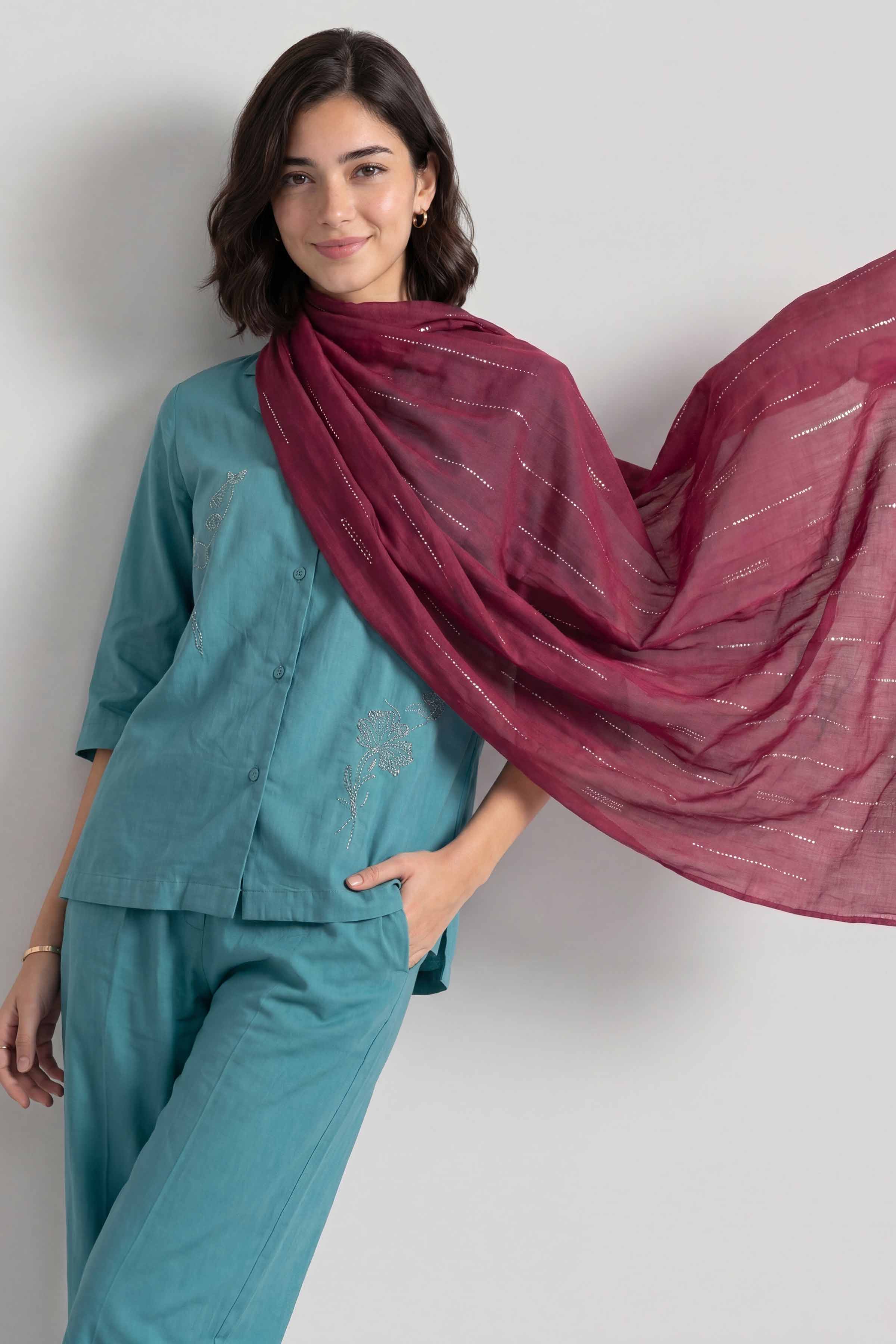 Wine Women Scarf - 447562122 - Image 3