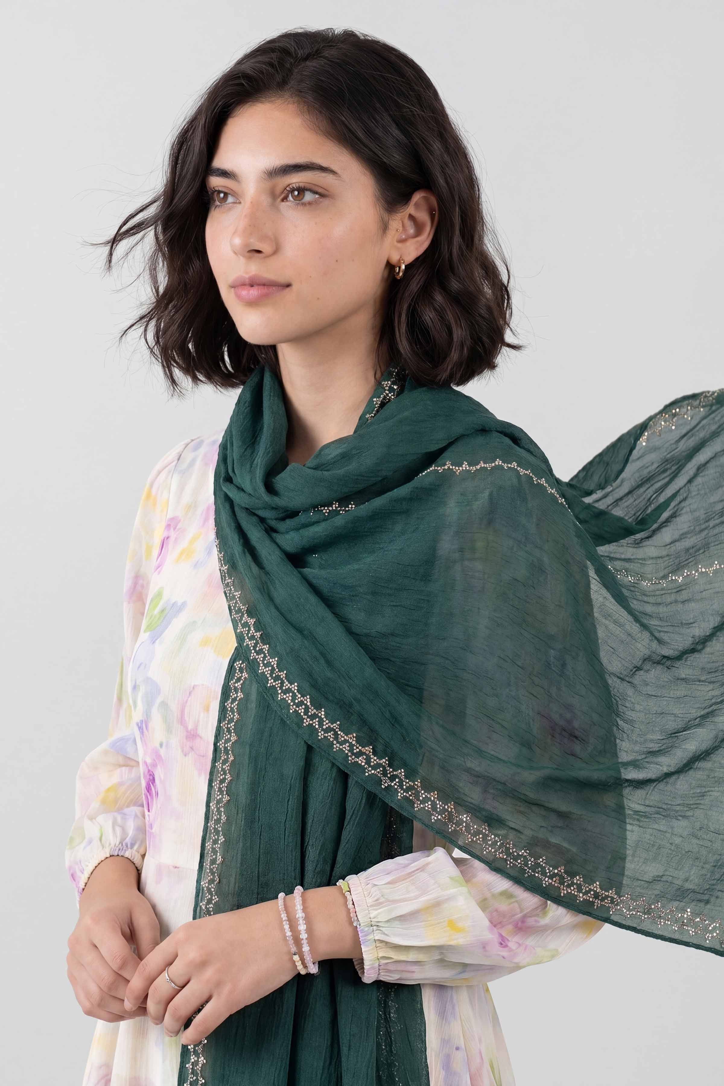 Green Women Scarf - 447572104 - Image 2