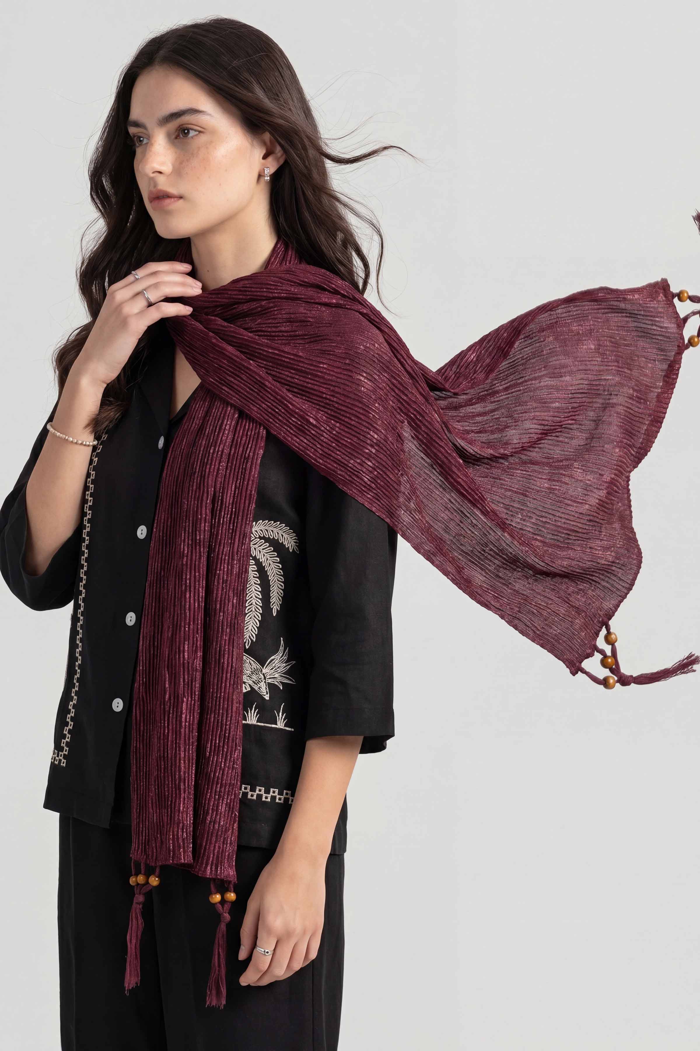 Wine Women Scarf - 447612122 - Image 3