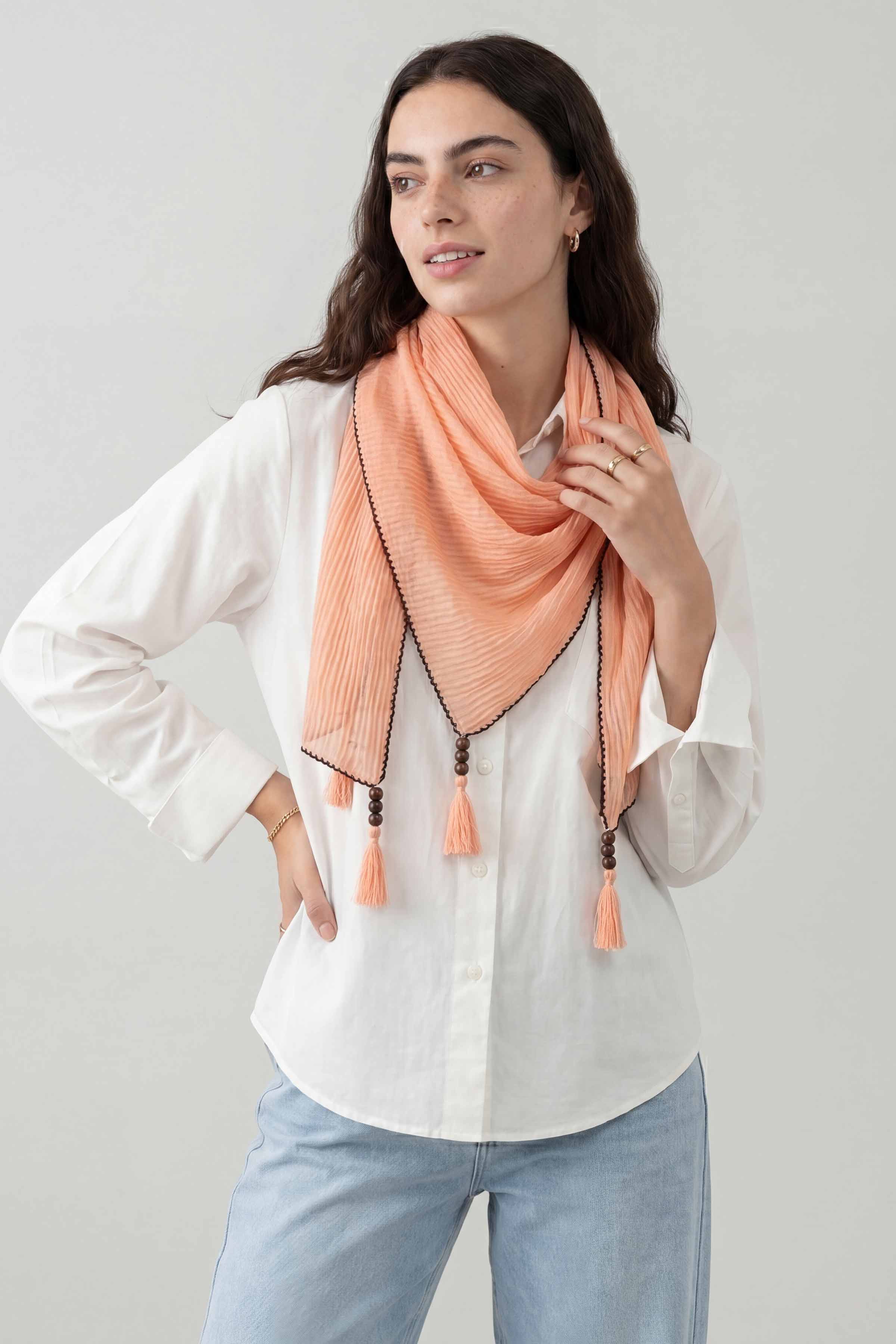 Orange Women Scarf - 447632106 - Image 4