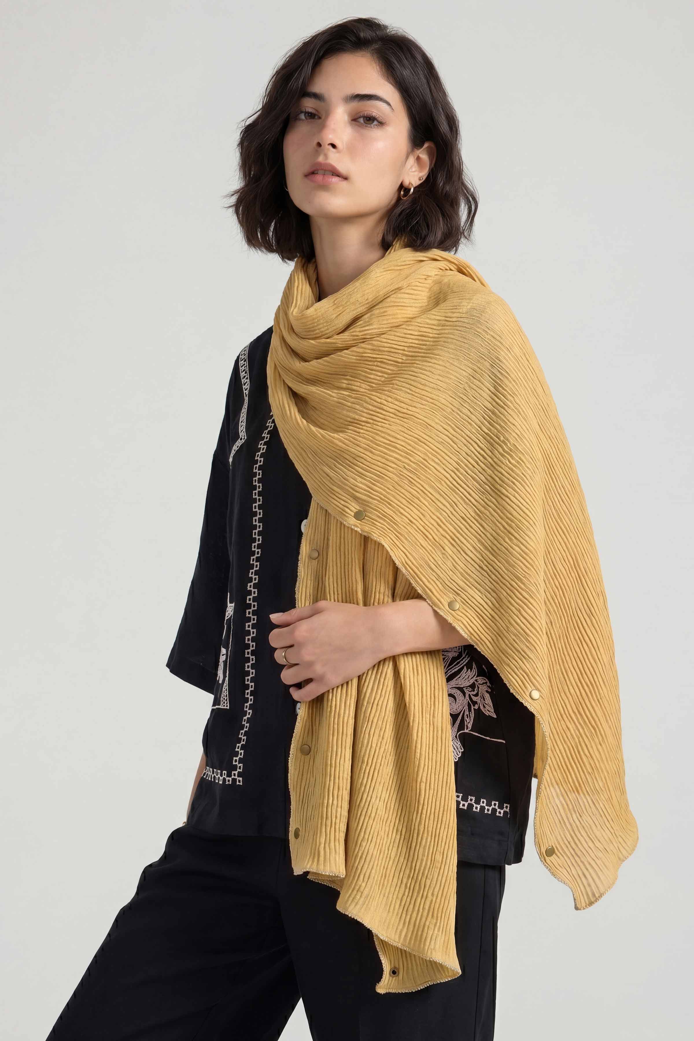 Yellow Women Scarf - 447652102 - Image 2