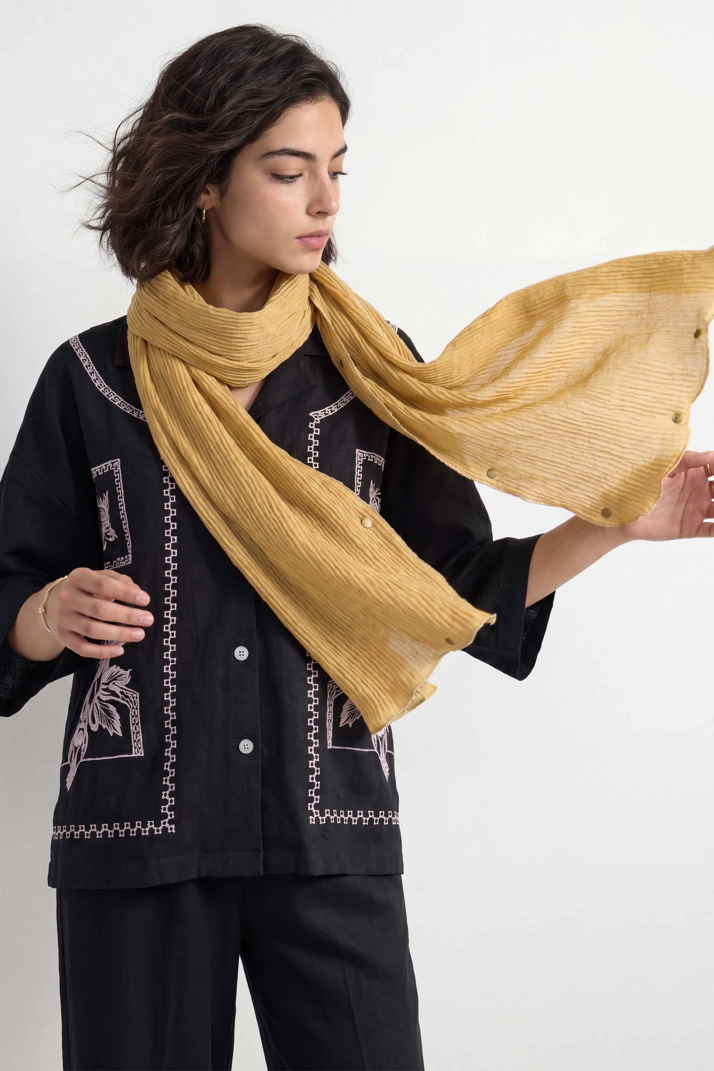 Yellow Women Scarf - 447652102 - Image 3
